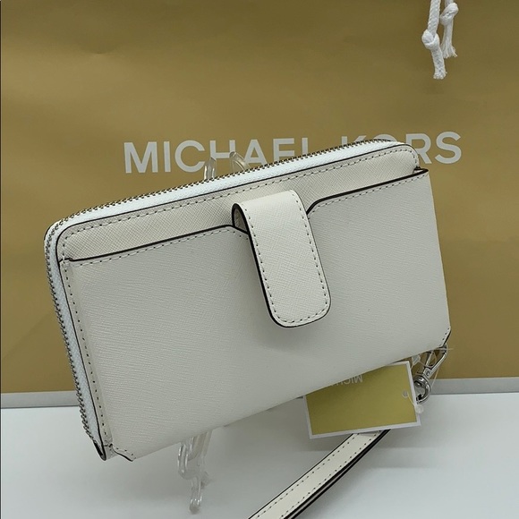 MICHAEL KORS MD ZA PHONE HOLDER WALLET Optic White - Picture 11 of 16